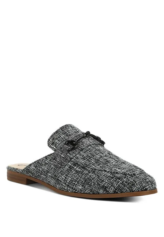 AKUA Horsebit Embellished Mule Slides
