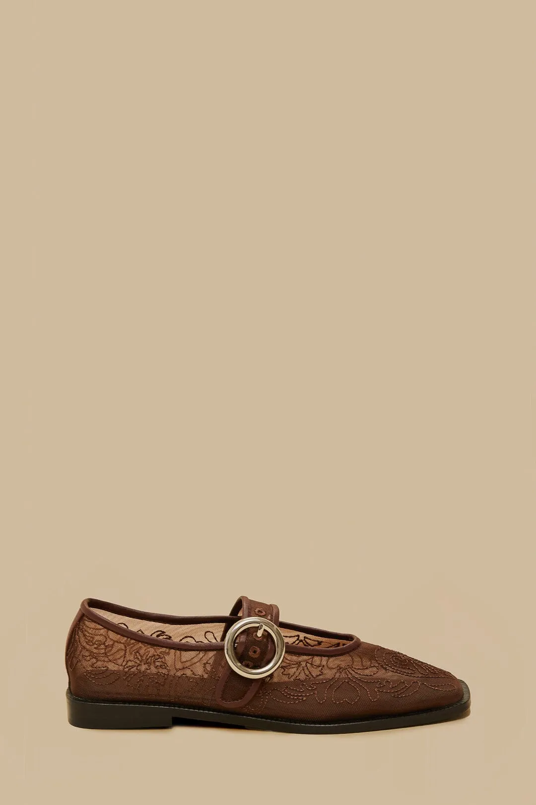 Chicory Coffee Square Toe Ballerina