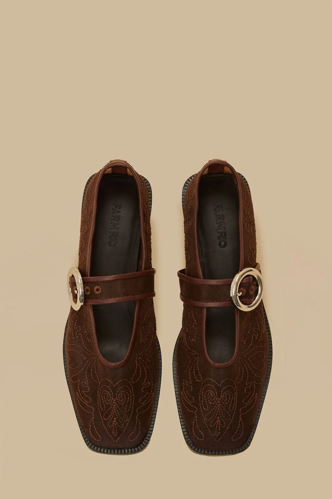 Chicory Coffee Square Toe Ballerina