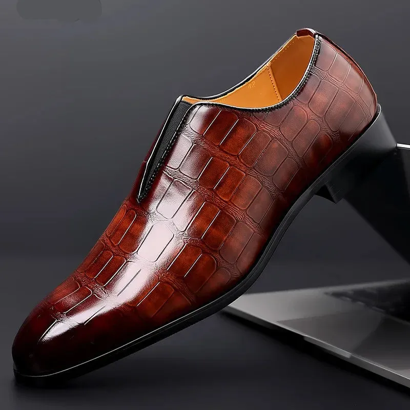Classic Embossed Oxford Shoes for Men