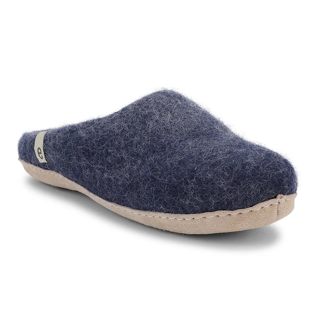 Egos Felted Wool Mule Slippers, Blue