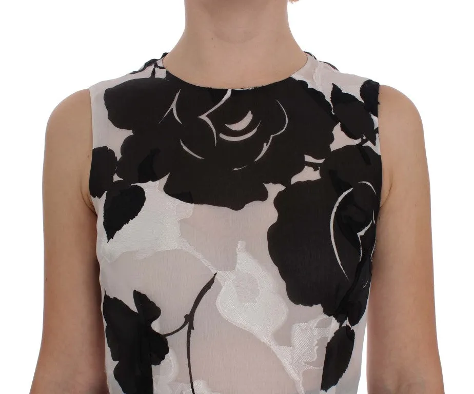 Elegant Floral Silk Full Length Dress