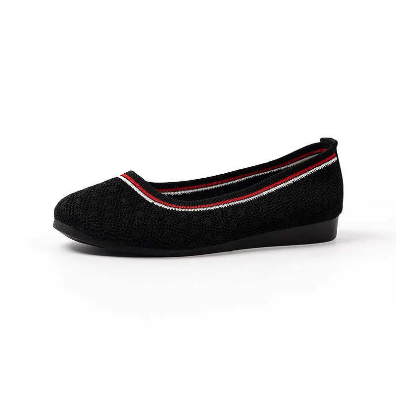 elveswallet Chic Fly-knit Breathable Flat Loafers