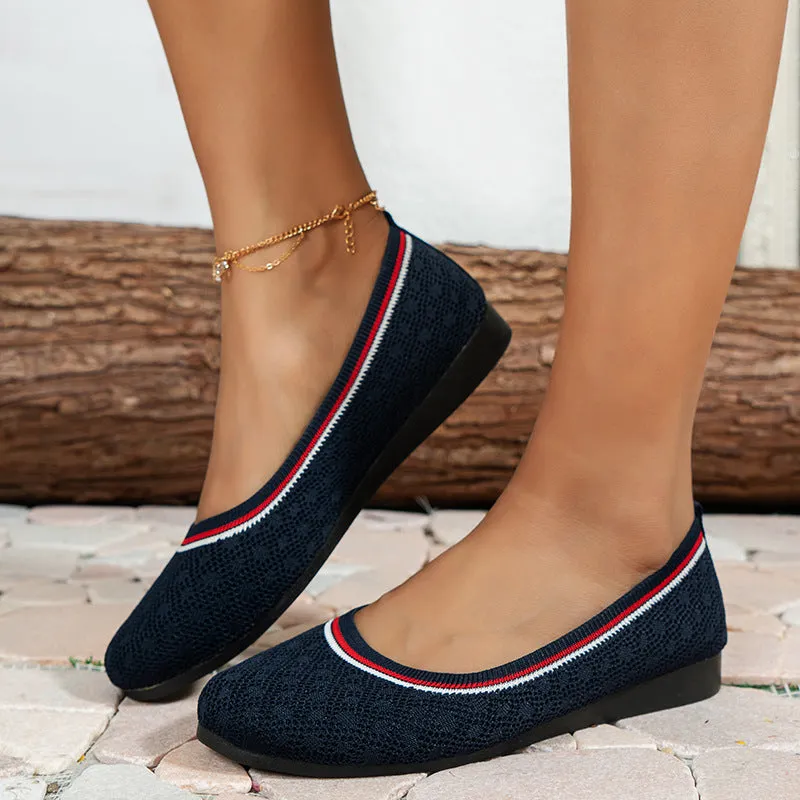 elveswallet Chic Fly-knit Breathable Flat Loafers