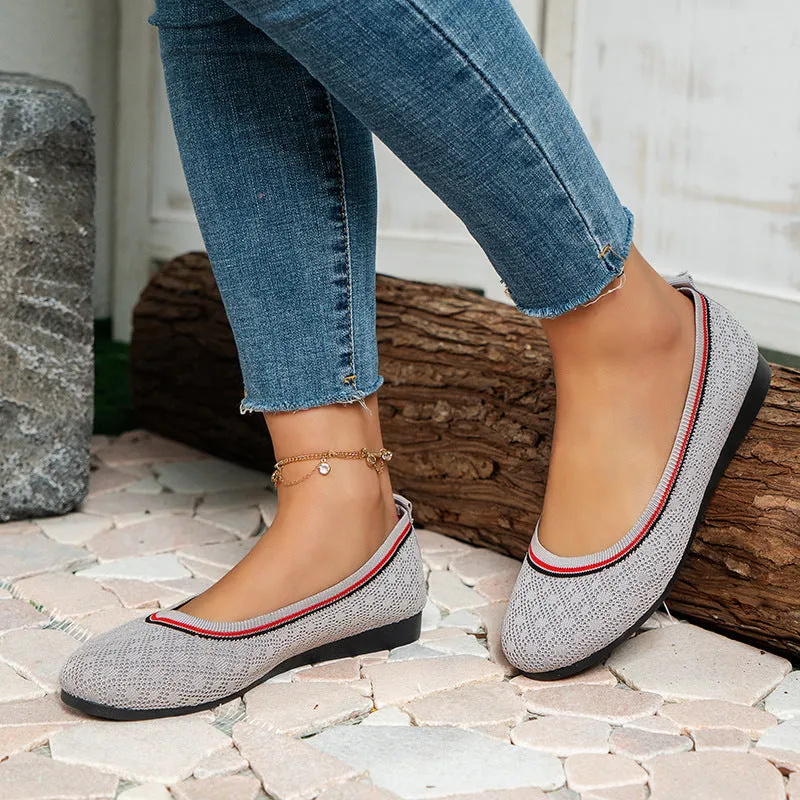 elveswallet Chic Fly-knit Breathable Flat Loafers