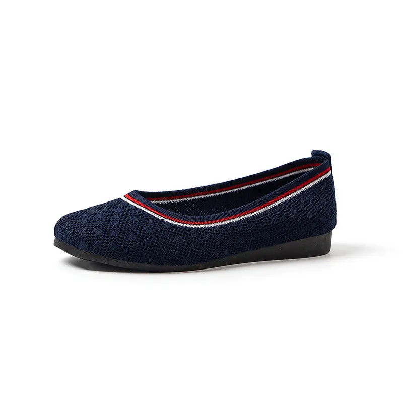 elveswallet Chic Fly-knit Breathable Flat Loafers