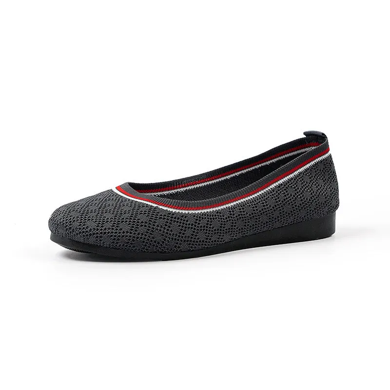 elveswallet Chic Fly-knit Breathable Flat Loafers