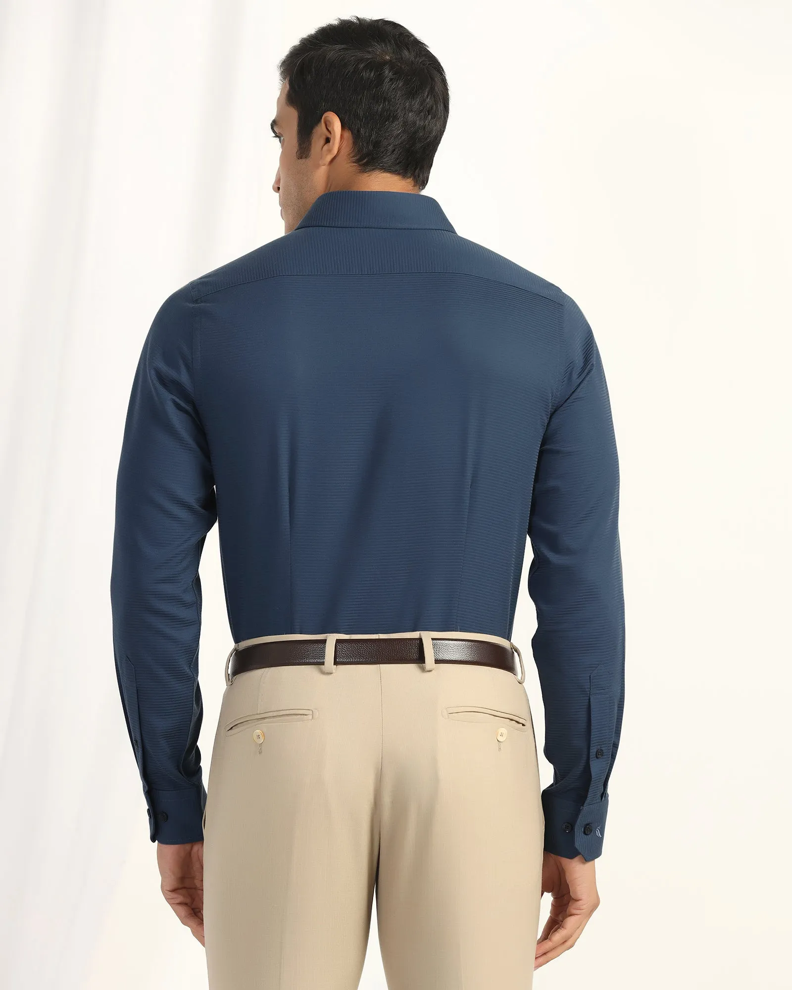 Formal Blue Stripe Shirt - Merlot
