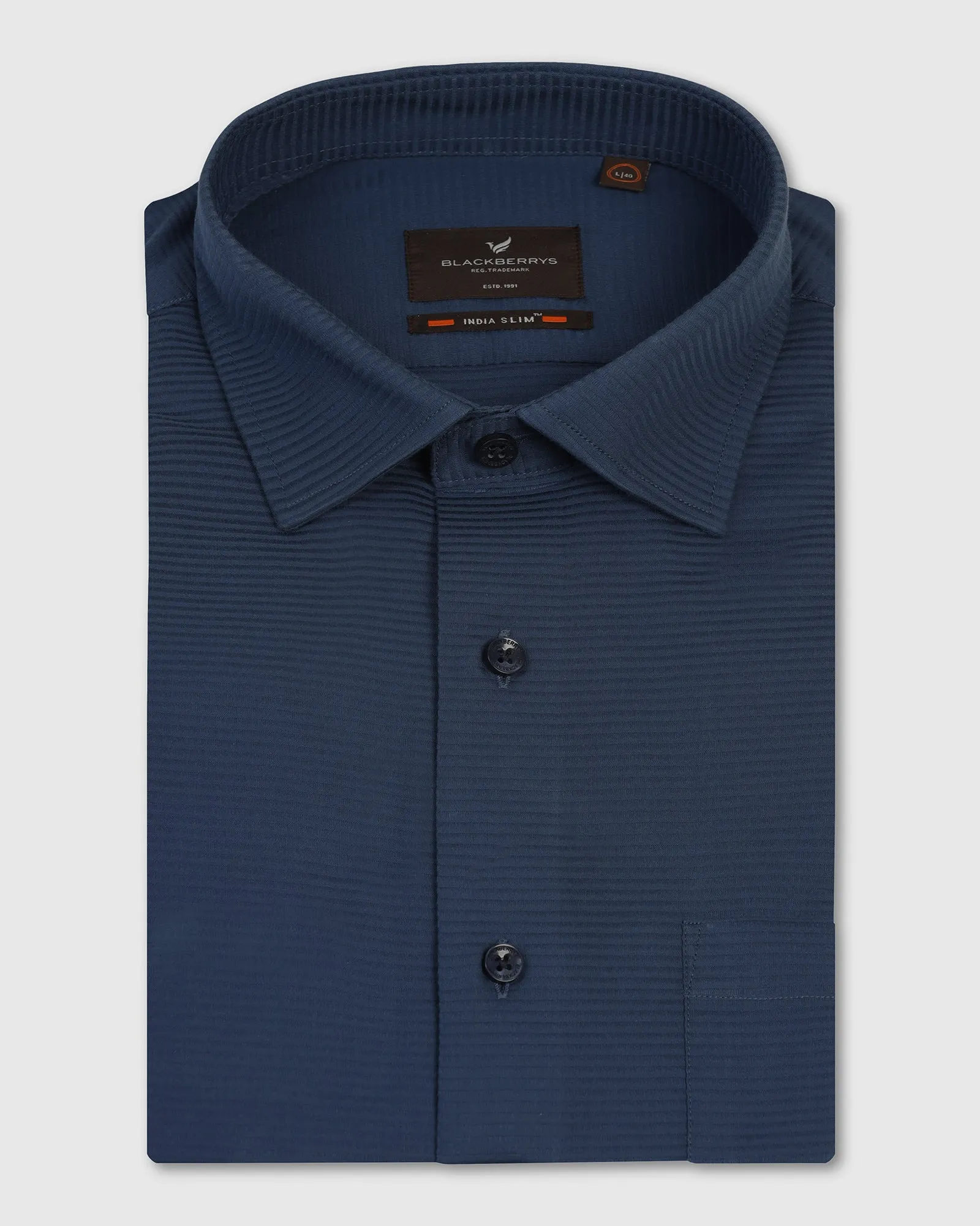 Formal Blue Stripe Shirt - Merlot