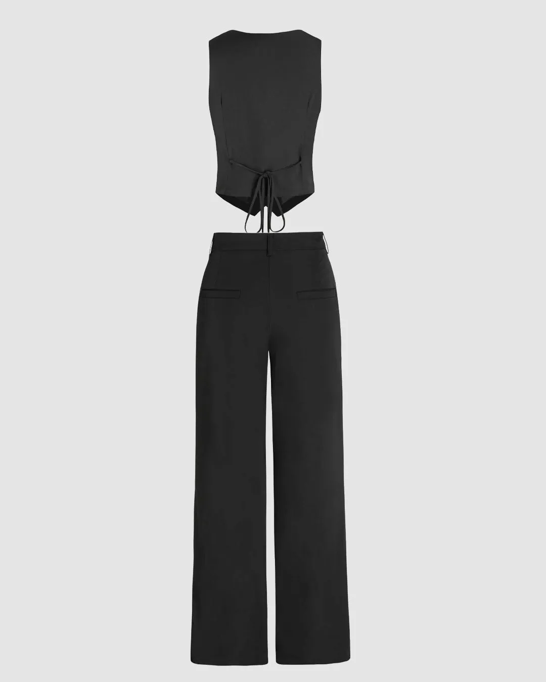 Matching Set of Vest Coat and Tailored Trousers In Black