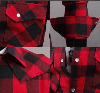 Mens Black Long Sleeve Button Down Plaid Shirt