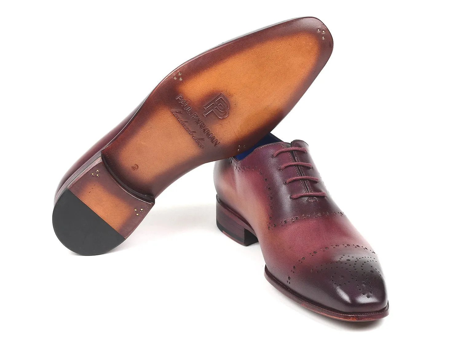 Paul Parkman Hand-Painted Classic Brogues in Burgundy