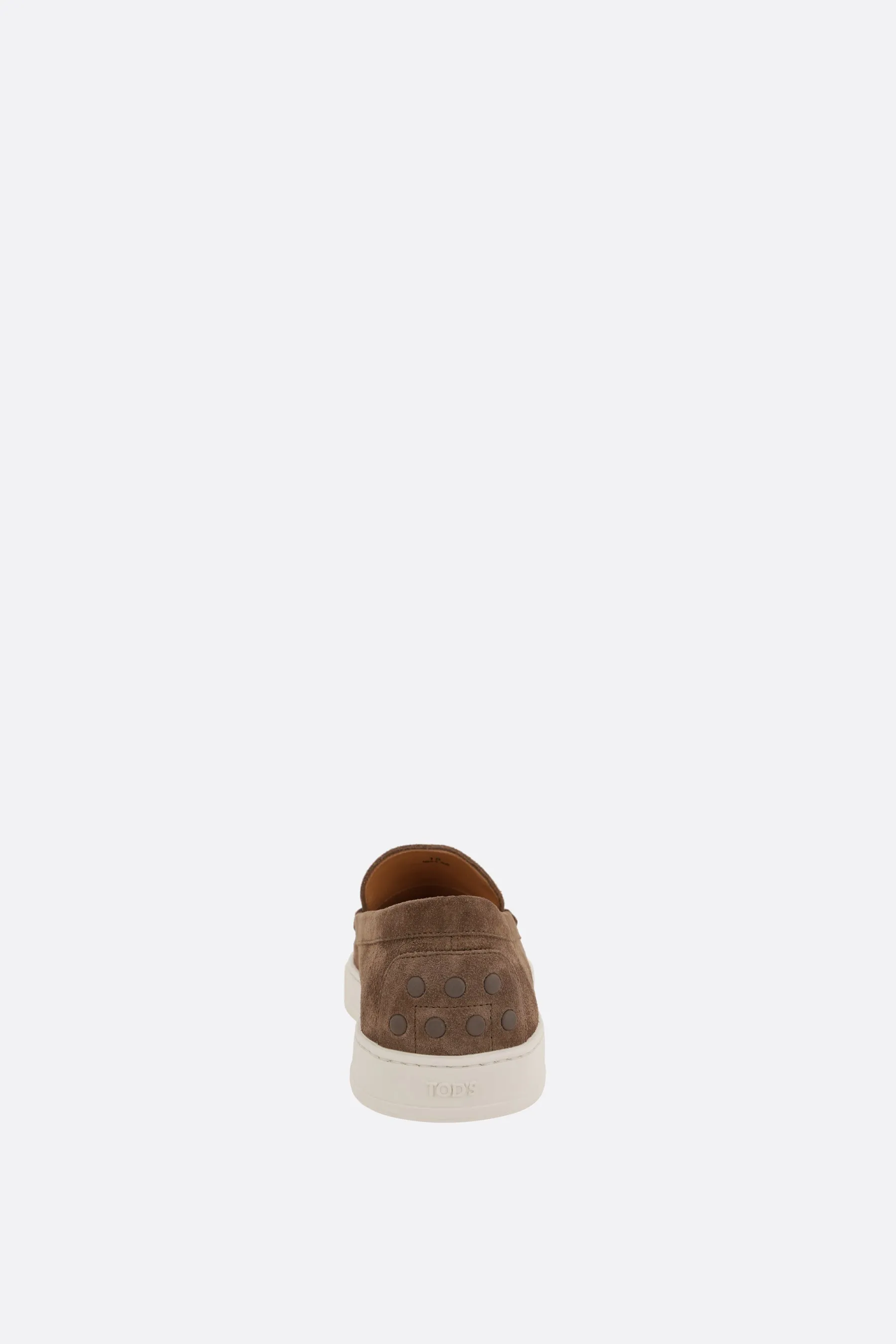 Pebble-Pattern Suede Round-Toe Loafers