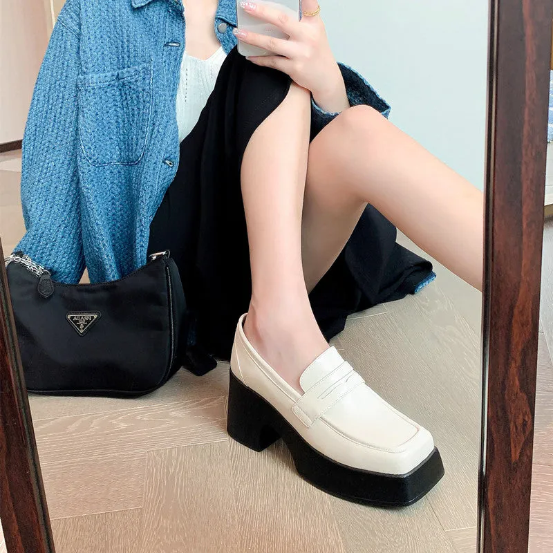 Platform Loafer Heels - Zya