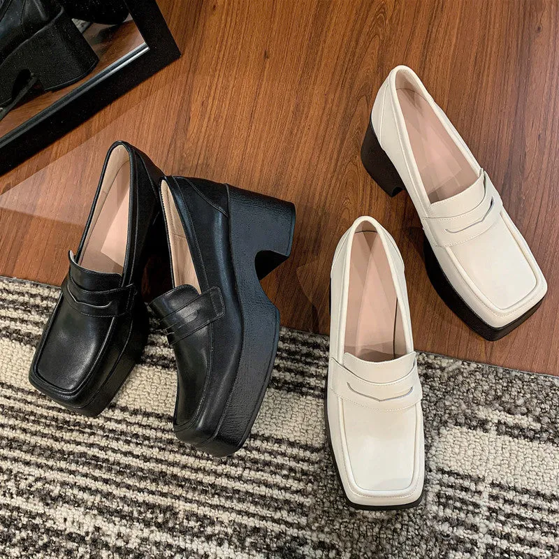 Platform Loafer Heels - Zya