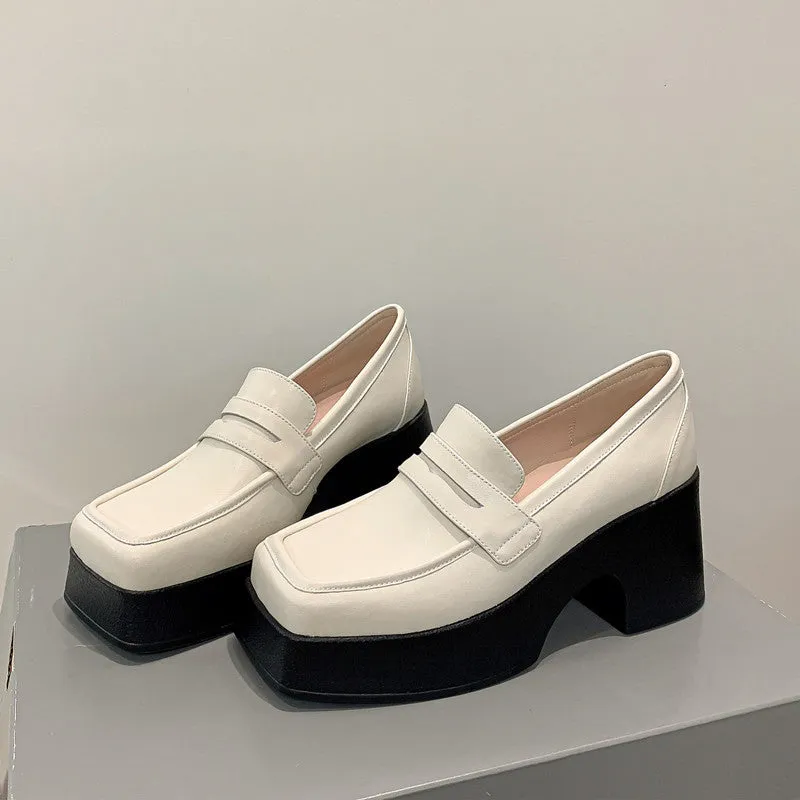 Platform Loafer Heels - Zya