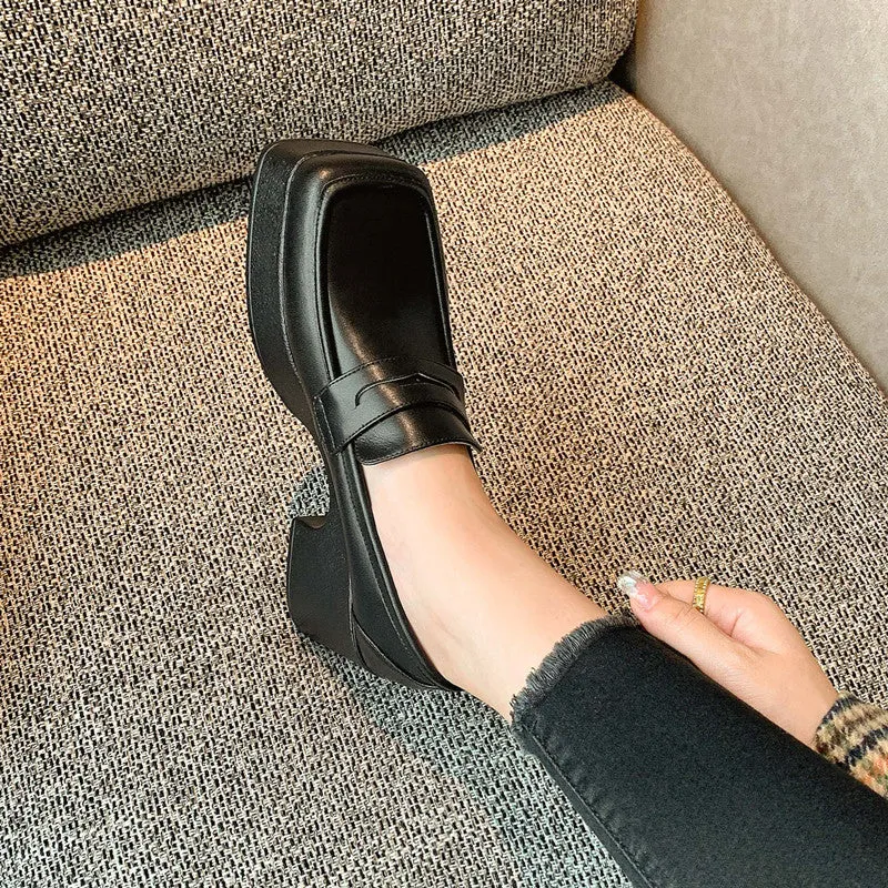 Platform Loafer Heels - Zya