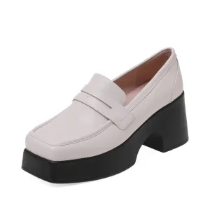 Platform Loafer Heels - Zya