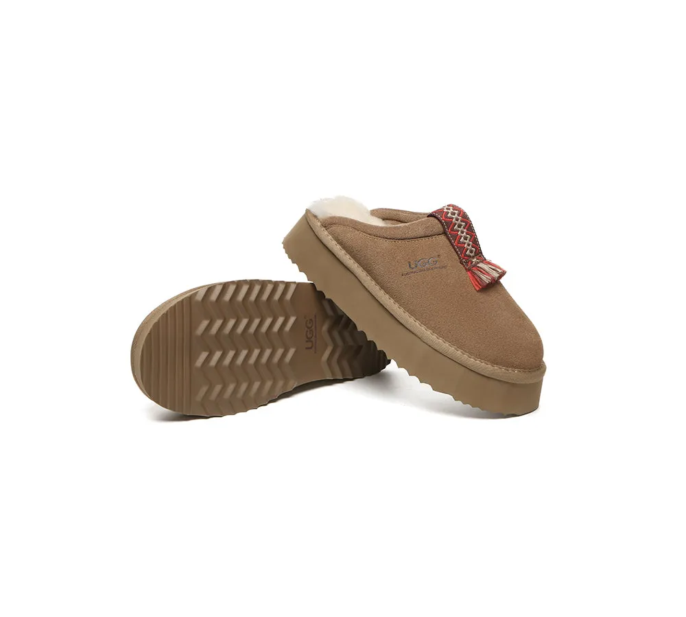 UGG Slippers Sheepskin Wool Platform Tazzy Calla
