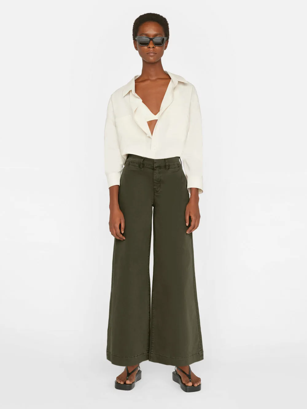Wide Leg Tomboy Trouser -- Washed Fatigue