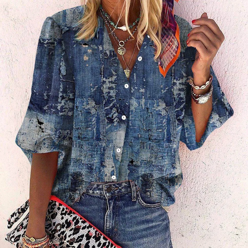 Women's Boho Lace Long-Sleeve Tunic Top
