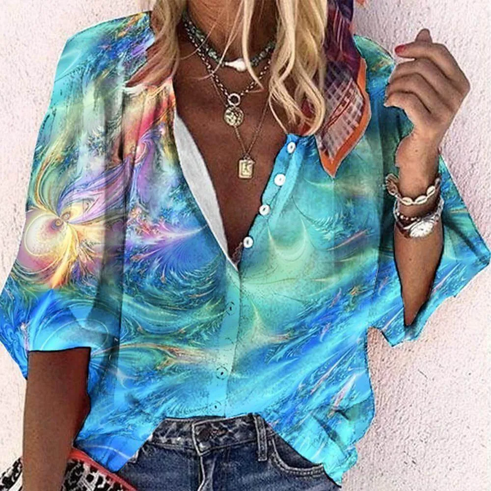 Women's Boho Lace Long-Sleeve Tunic Top