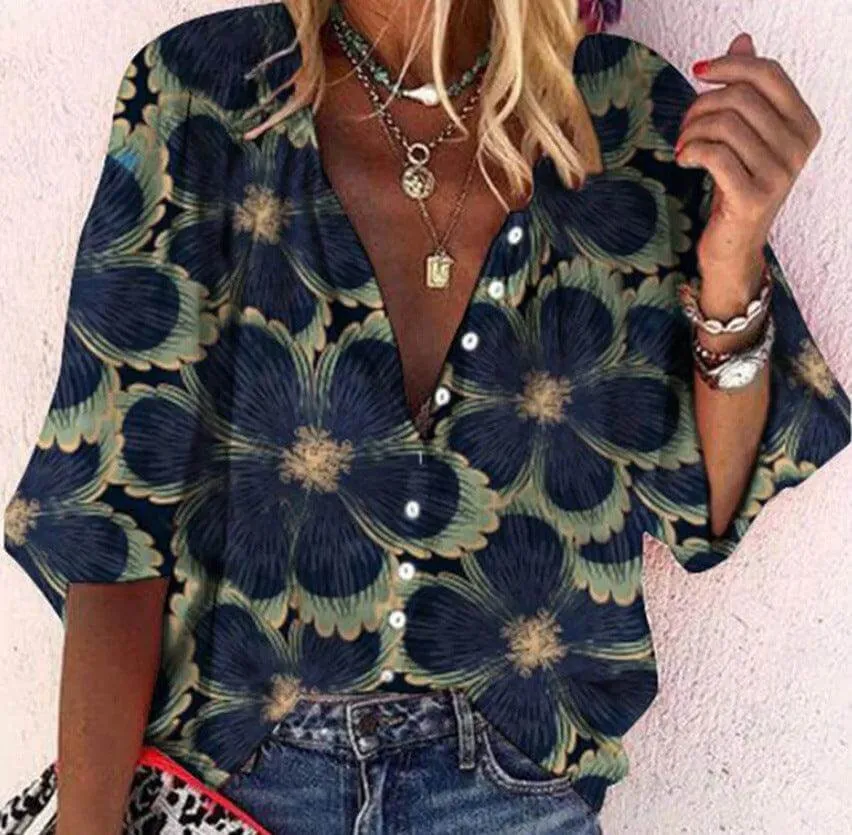 Women's Boho Lace Long-Sleeve Tunic Top