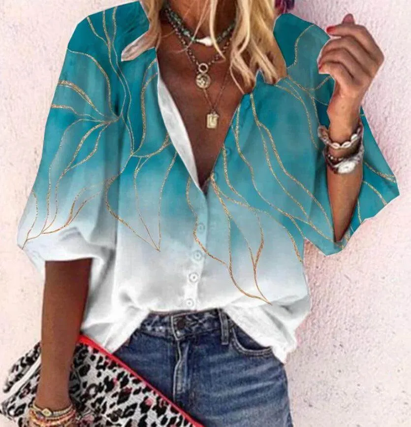 Women's Boho Lace Long-Sleeve Tunic Top