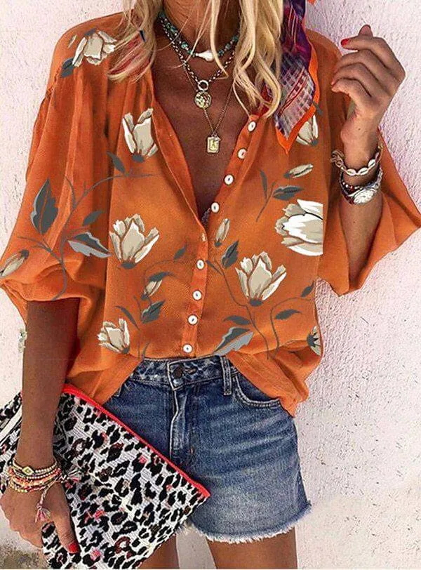 Women's Boho Lace Long-Sleeve Tunic Top