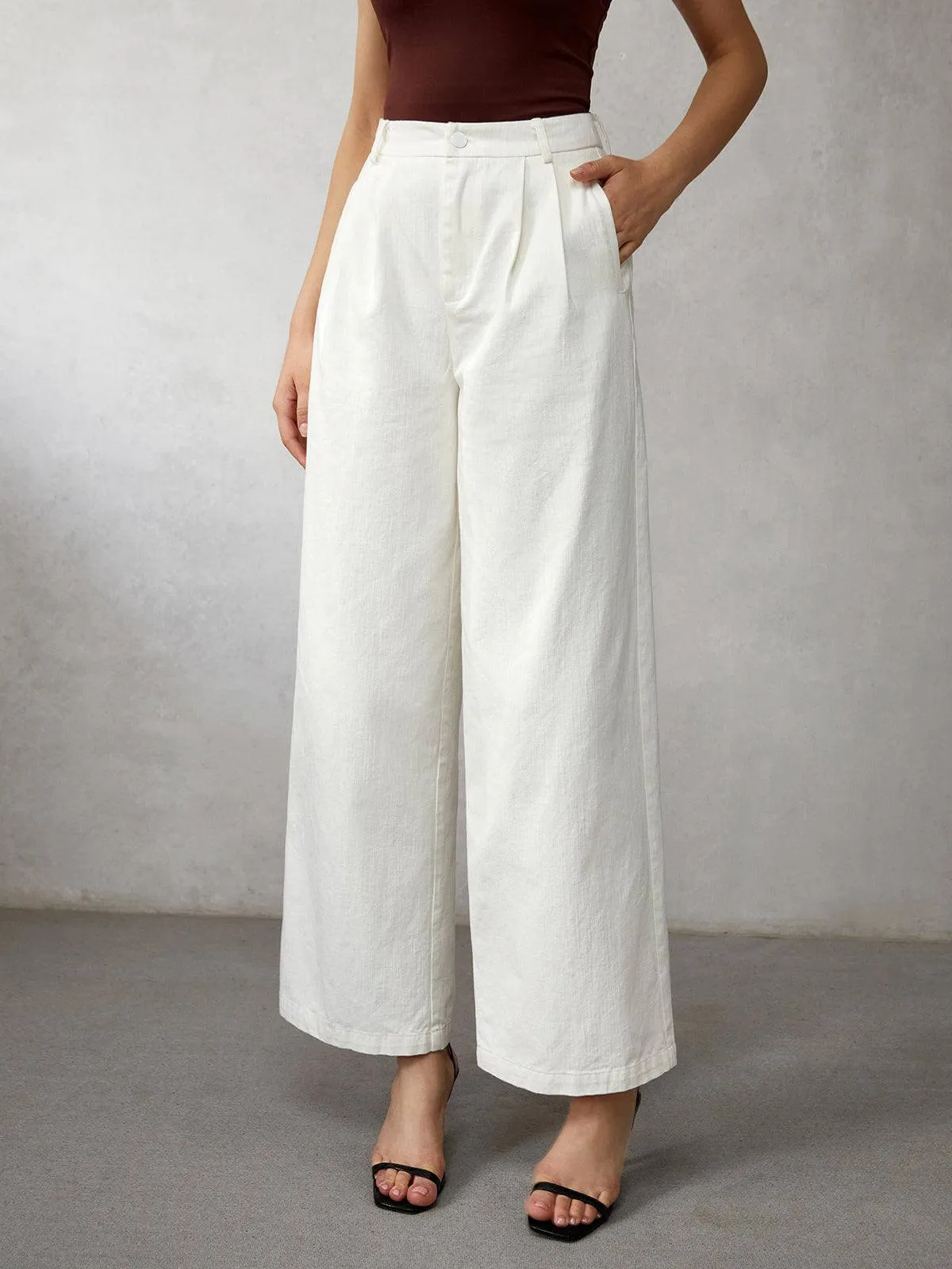 Women's High-Waisted Wide Leg Jeans: Elegant & Comfortable